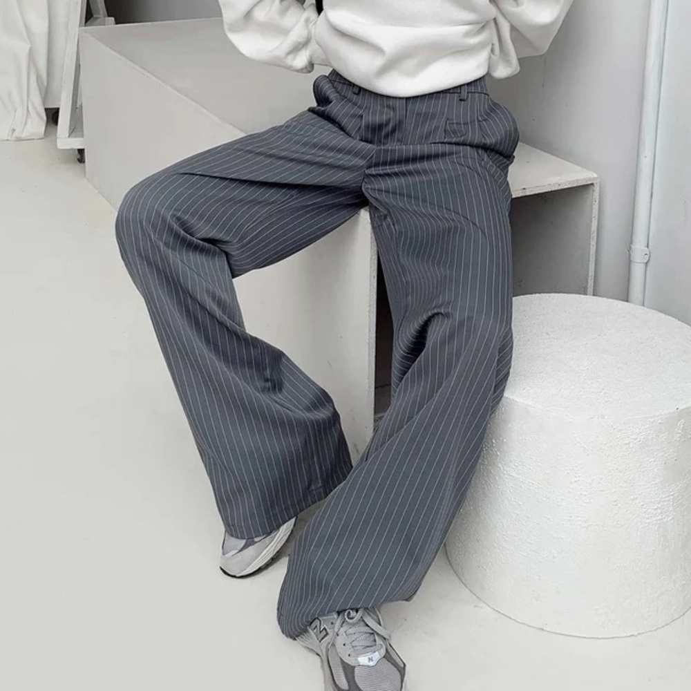 Princess Polly Archer Pants in Pinstripe Grey